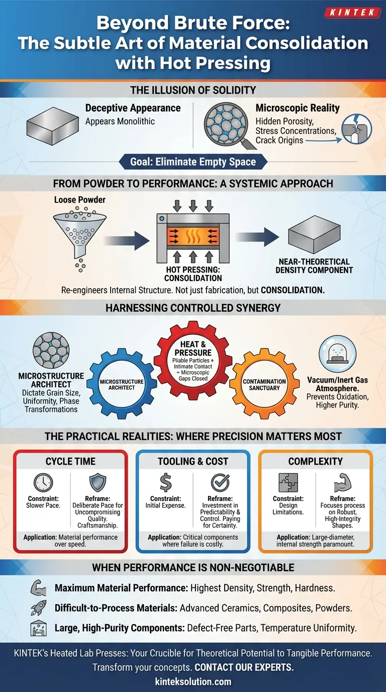 Más allá de la fuerza bruta: el sutil arte de la consolidación de materiales con prensado en caliente Guía Visual