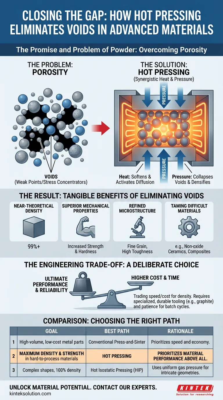 Schließung der Lücke: Wie Heißpressen den Hohlraum in fortschrittlichen Materialien eliminiert Visuelle Anleitung