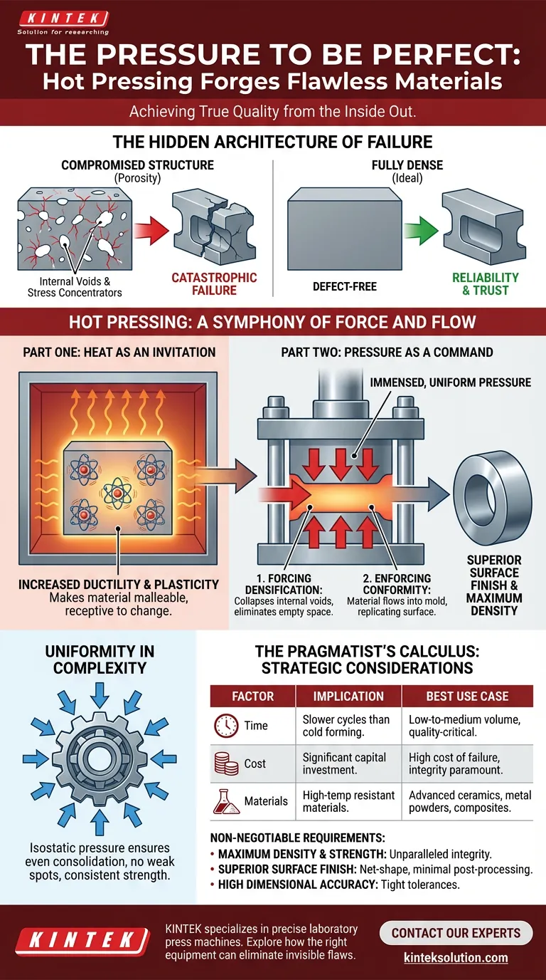 الضغط ليكون مثاليًا: لماذا تشكيل الضغط الساخن يصنع مواد لا تشوبها شائبة دليل مرئي