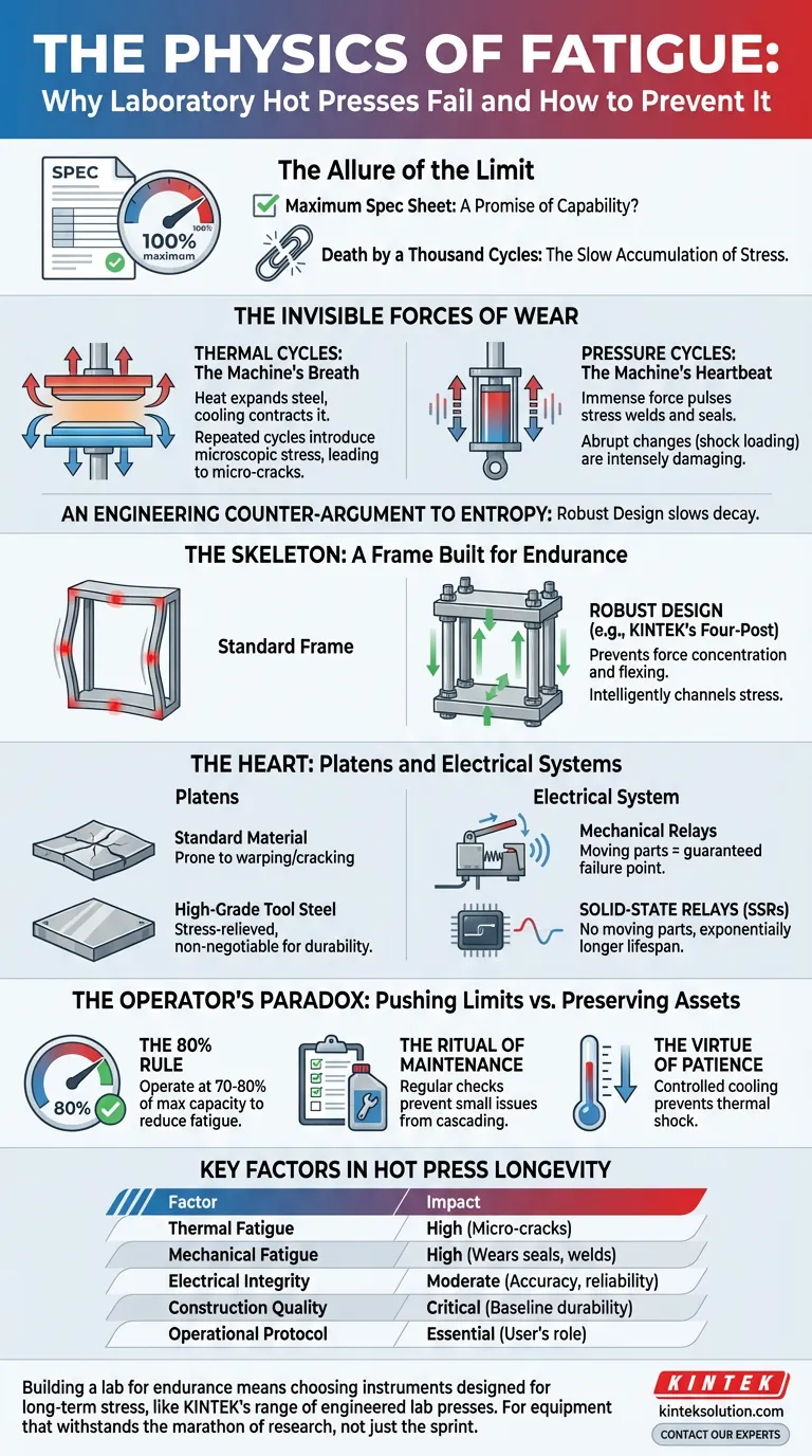 La física de la fatiga: por qué las prensas calientes de laboratorio fallan y cómo prevenirlo Guía Visual