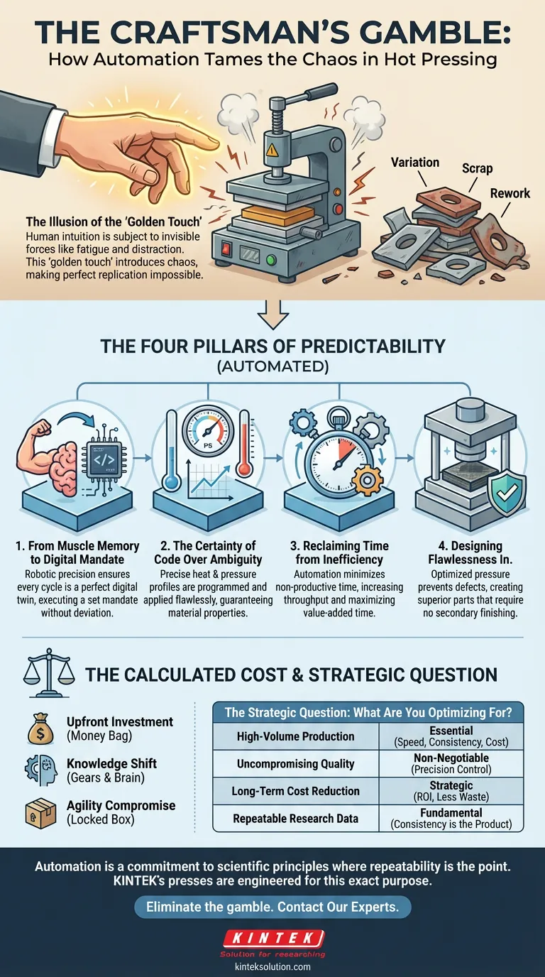 La Apuesta del Artesano: Cómo la Automatización Domina el Caos en el Prensado en Caliente Guía Visual