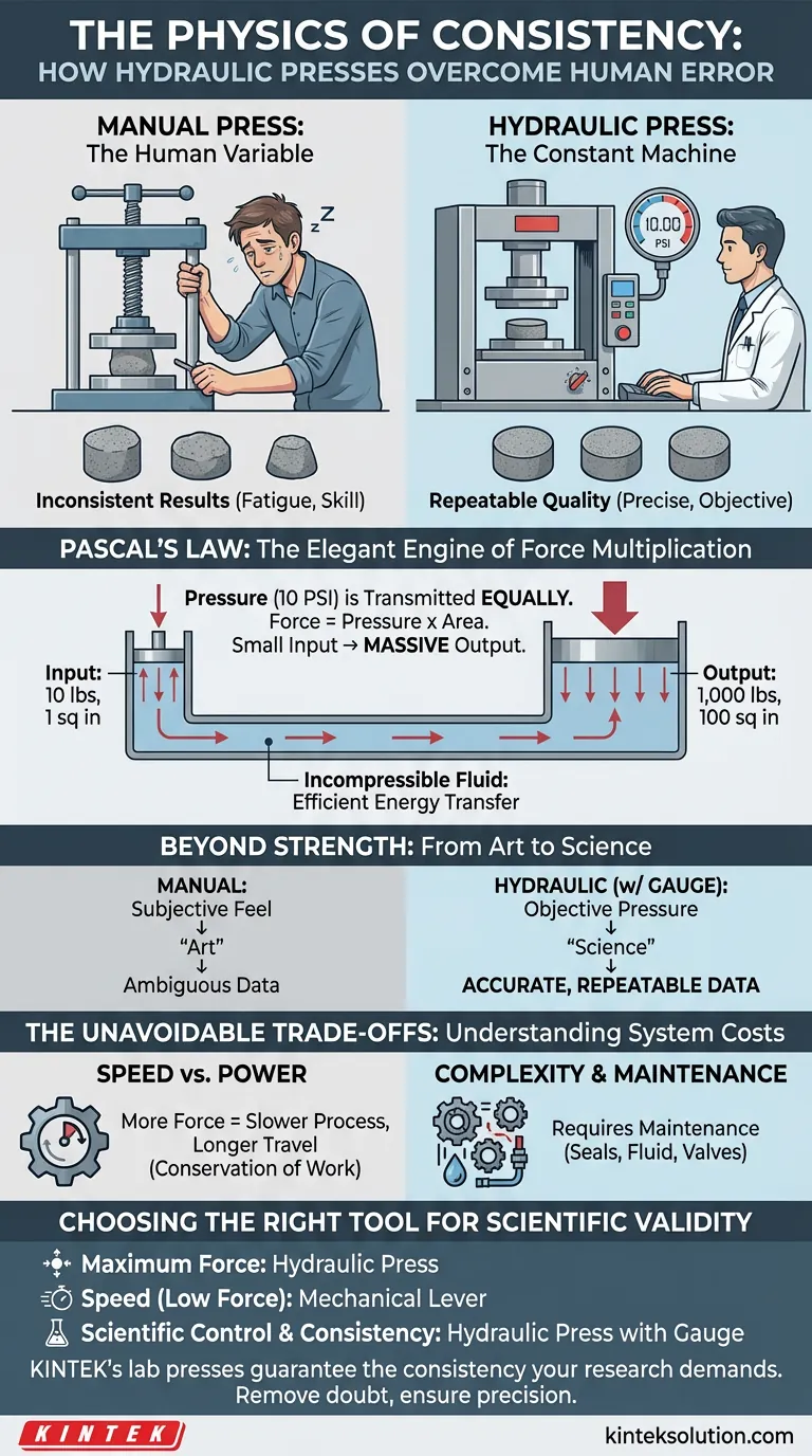 فيزياء الاتساق: كيف تتغلب المكابس الهيدروليكية على الخطأ البشري دليل مرئي