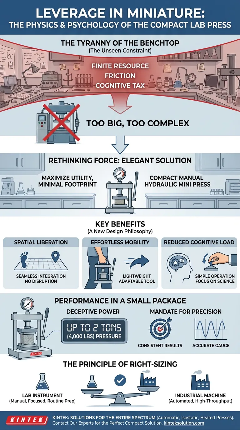 微型压力的杠杆作用：小型实验室压机的物理学与心理学 图解指南