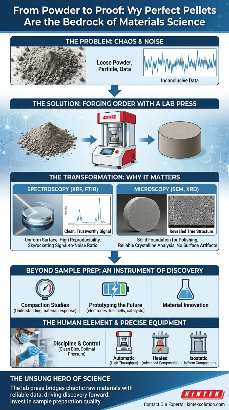 분말에서 증거로: 완벽한 펠릿이 재료 과학의 초석인 이유 시각적 가이드