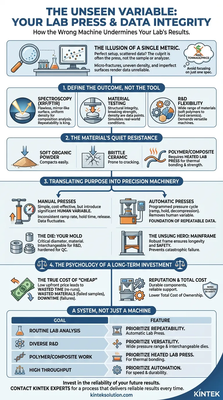المتغير غير المرئي: لماذا تحدد مكبس المختبر الخاص بك سلامة بياناتك دليل مرئي