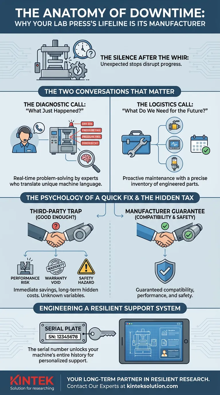 The Anatomy of Downtime: Why Your Lab Press's Lifeline is its Manufacturer Visual Guide