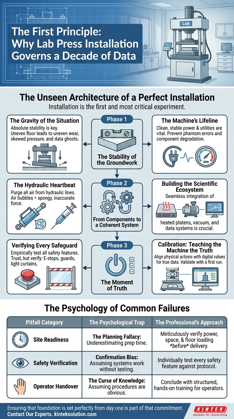 The First Principle: Why Lab Press Installation Governs a Decade of Data Visual Guide