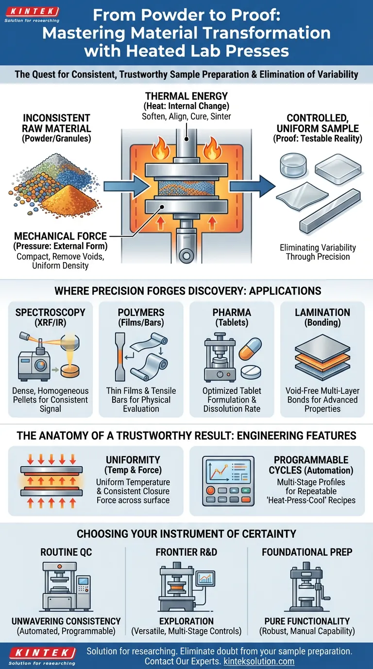 От порошка к доказательству: освоение трансформации материалов с помощью нагреваемых лабораторных прессов Визуальное руководство