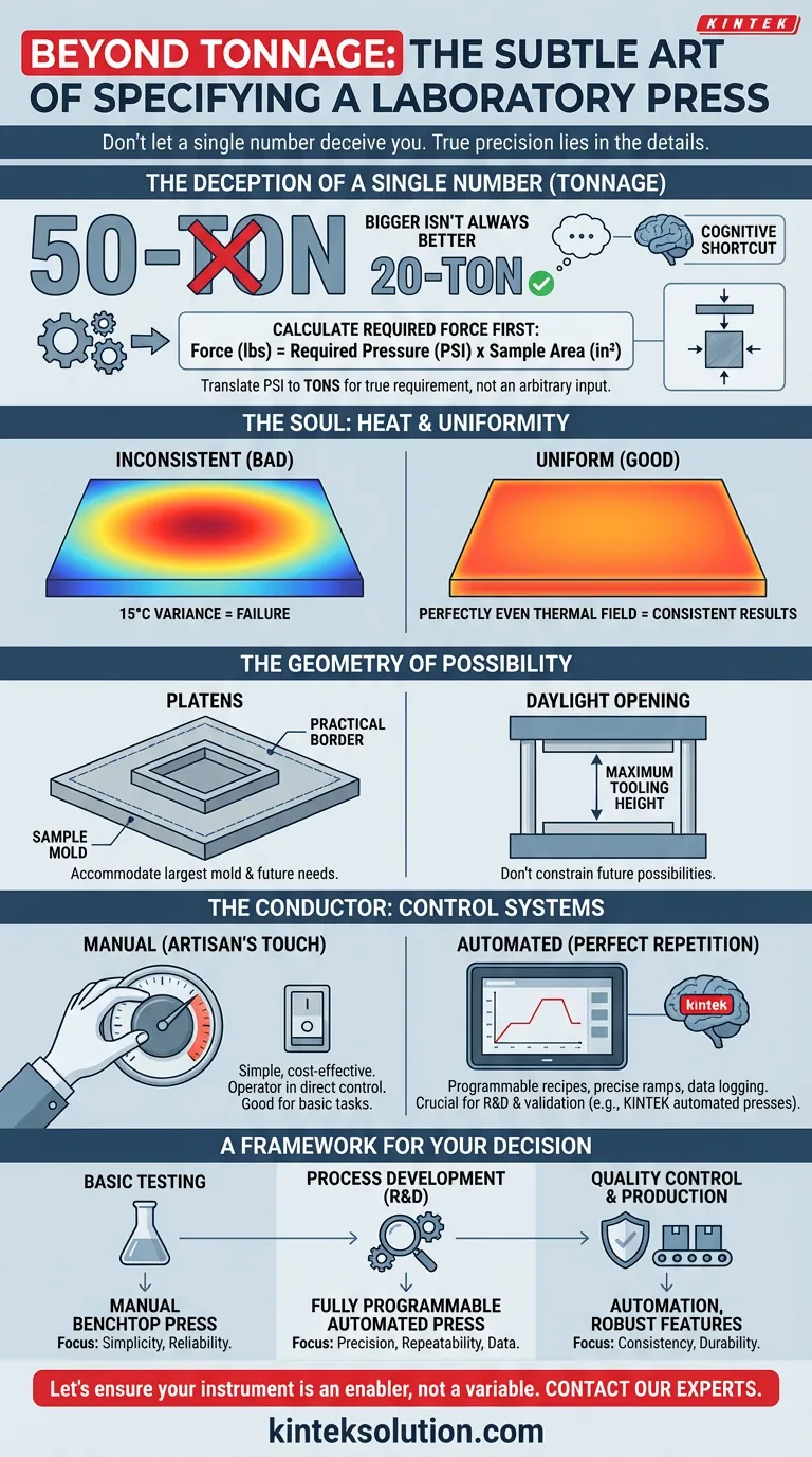 За пределами тоннажа: тонкое искусство подбора лабораторного пресса Визуальное руководство
