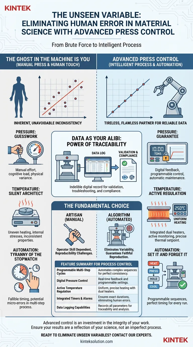 La Variabile Invisibile: Eliminare l'Errore Umano nella Scienza dei Materiali con il Controllo Avanzato delle Presse Guida Visiva