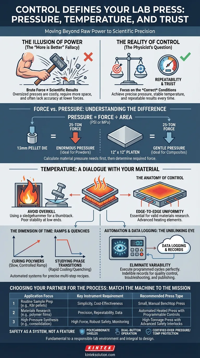 压力、温度与信任：控制力如何定义您的实验室压机 图解指南