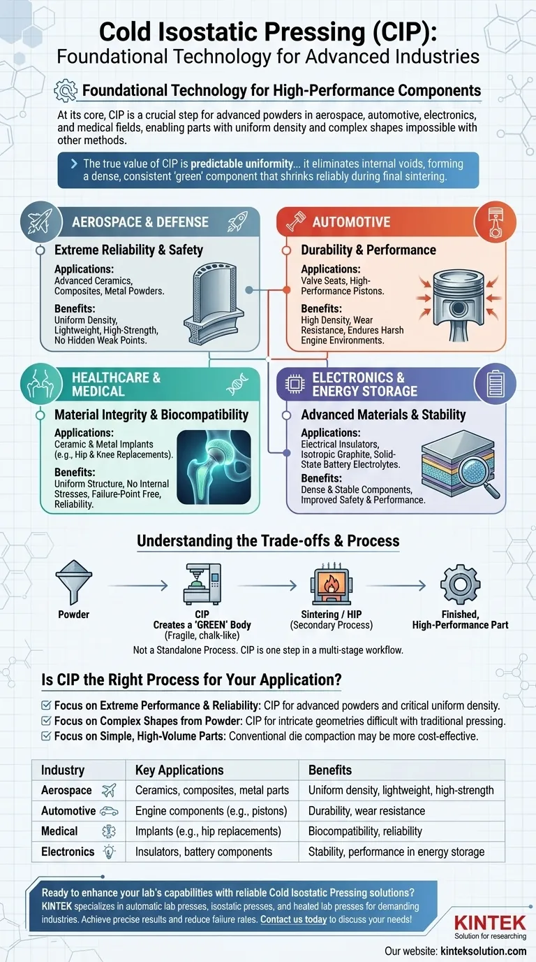 In welchen Branchen wird das CIP üblicherweise eingesetzt?Entdecken Sie die Schlüsselsektoren des kaltisostatischen Pressens Visuelle Anleitung