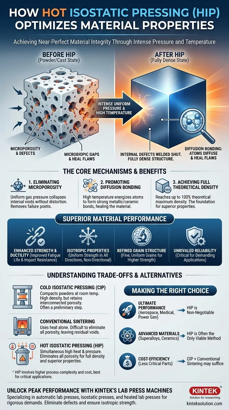 Como é que a Prensagem Isostática a Quente (HIP) optimiza as propriedades do material?Obter densidade e desempenho superiores Guia Visual