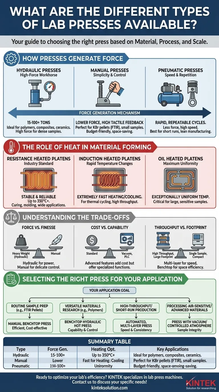 ما هي الأنواع المختلفة من مكابس المختبرات المتاحة؟اعثر على المكبس المثالي لاحتياجات مختبرك دليل مرئي