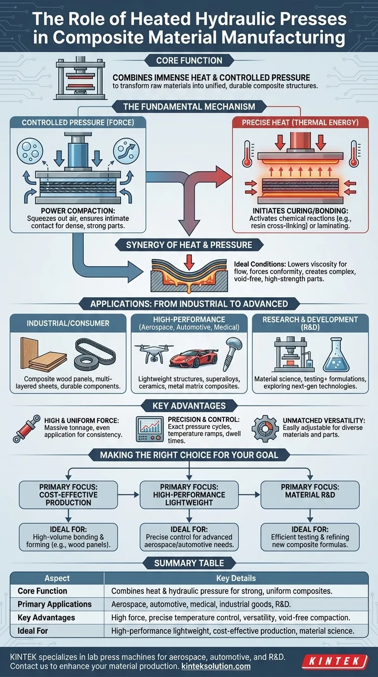 ما الدور الذي تلعبه المكابس الهيدروليكية الساخنة في تصنيع المواد المركبة؟تعزيز القوة والدقة في الإنتاج دليل مرئي