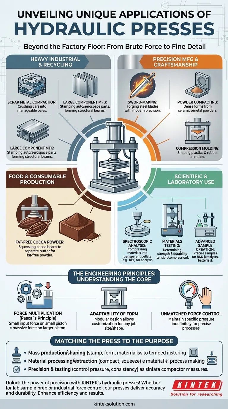 What are some unique and specialized applications of hydraulic presses? Discover Versatile Uses from Labs to Industries Visual Guide