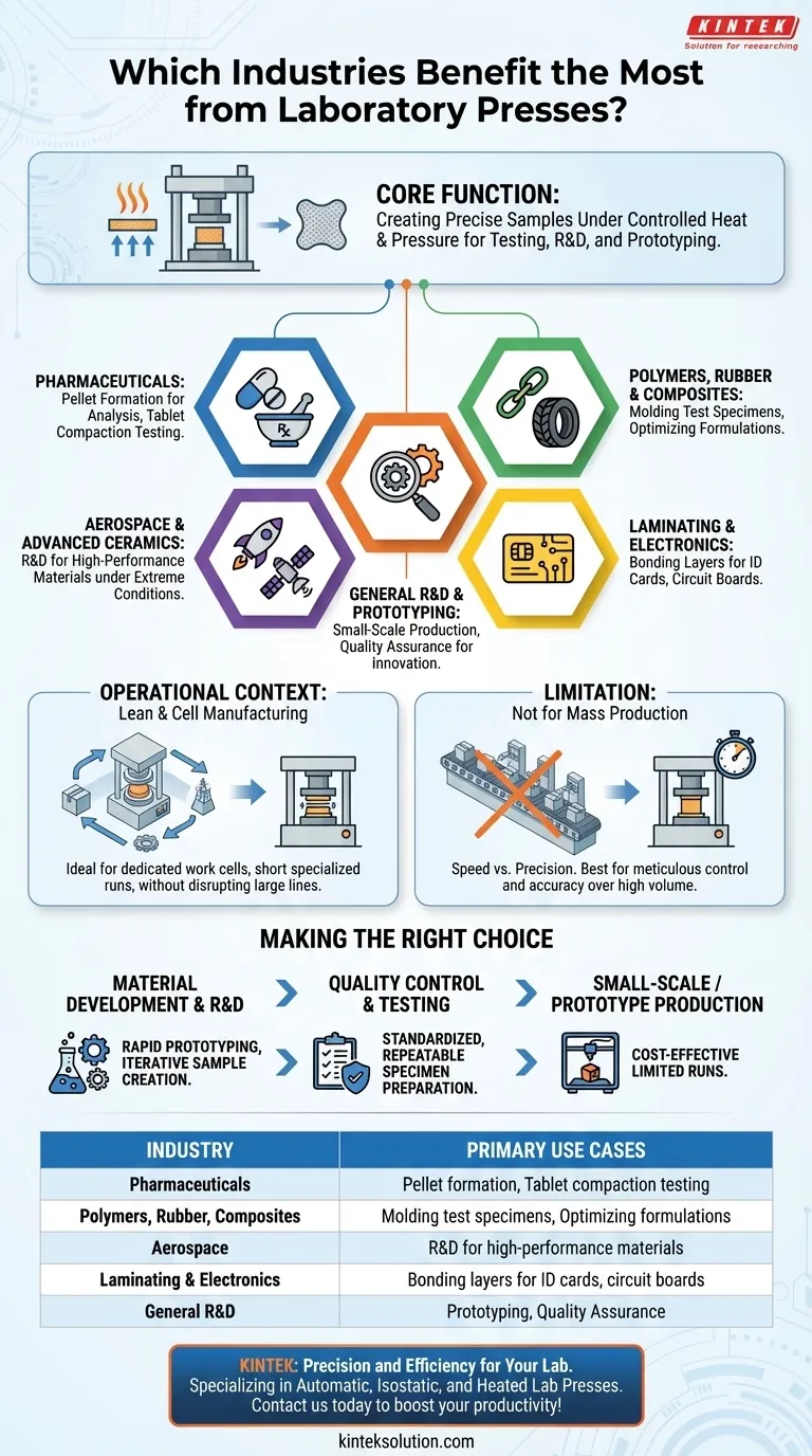 Which industries benefit the most from laboratory presses? Boost R&D and Quality Control Visual Guide