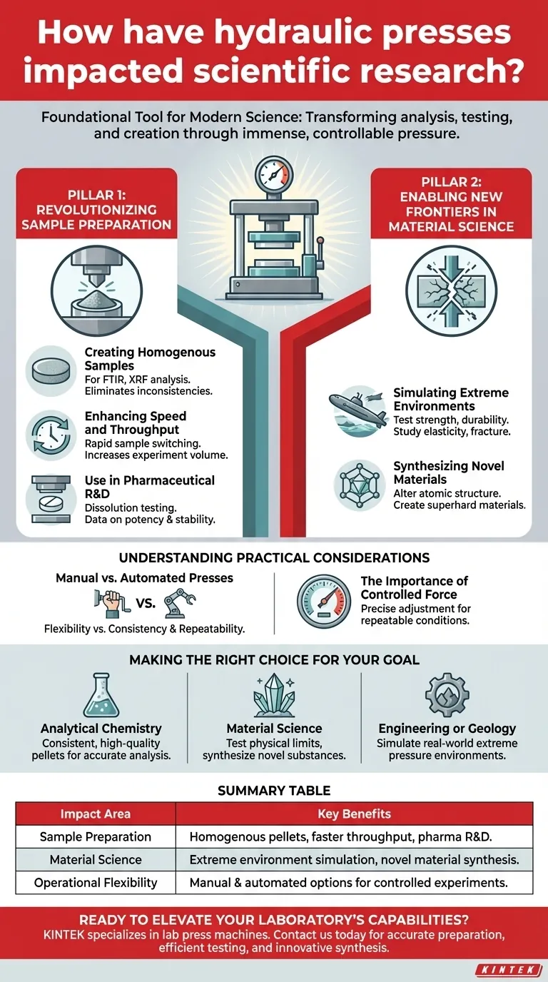 液压机如何影响科学研究？实现样品制备和材料创新的精确性 图解指南