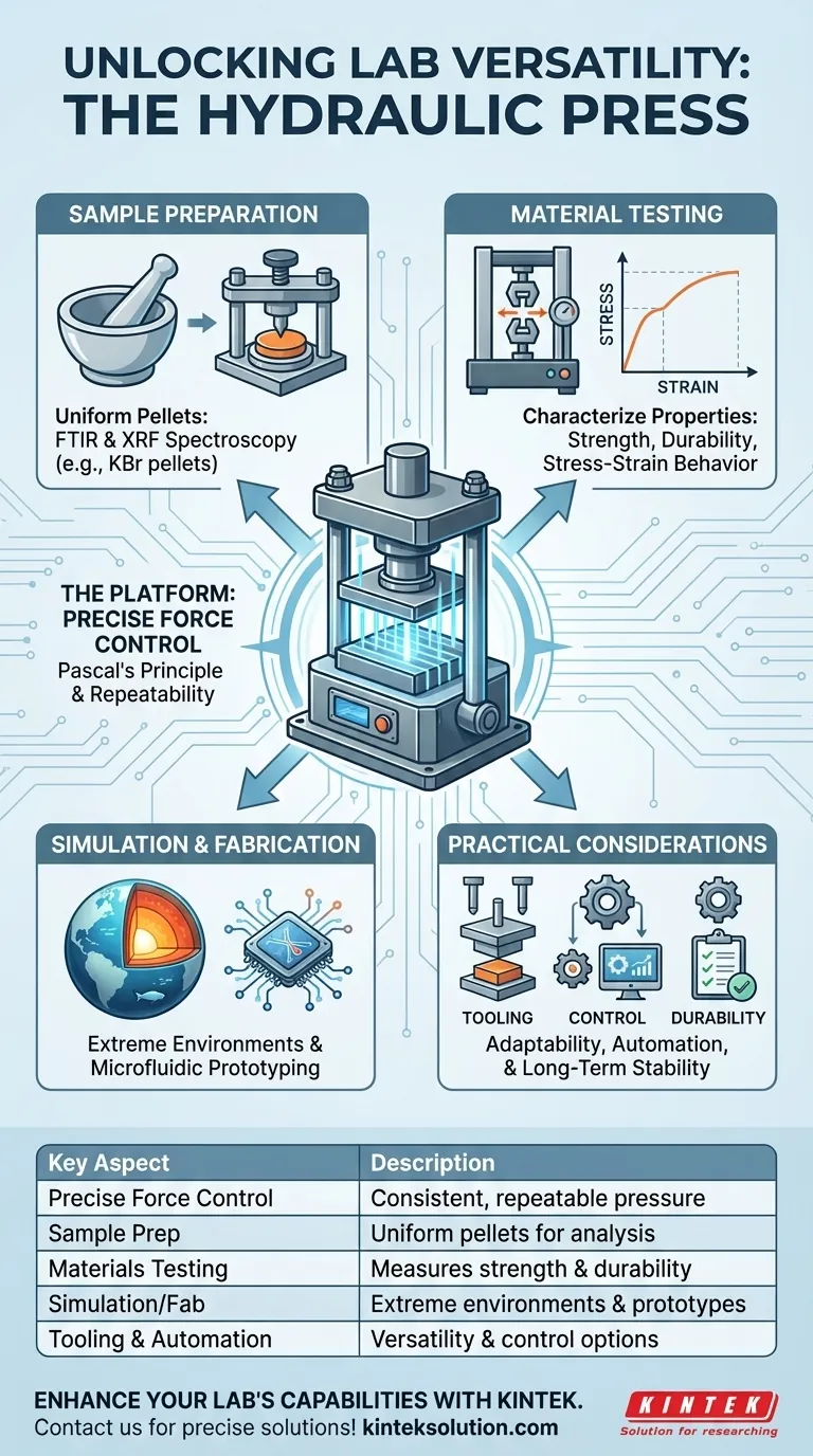是什么让液压机成为实验室环境中的多功能工具？为您的实验室带来精确性和适应性 图解指南