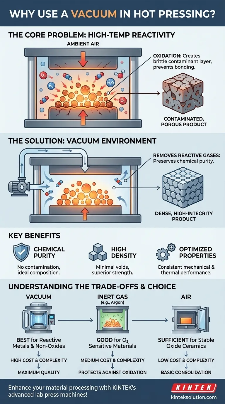 なぜホットプレスでは真空環境が必要なのか？高純度材料のコンタミネーションを防ぐ ビジュアルガイド