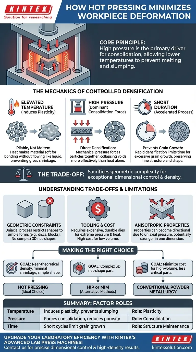 ¿Cómo minimiza el prensado en caliente la deformación de la pieza?Lograr un control dimensional superior en la fabricación Guía Visual