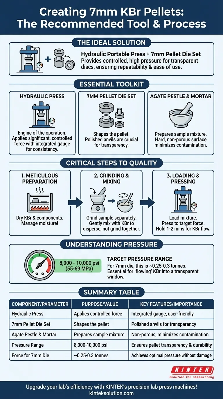 建议使用什么工具制作 7 毫米 KBr 颗粒？高质量傅立叶变换红外分析的基本设备 图解指南