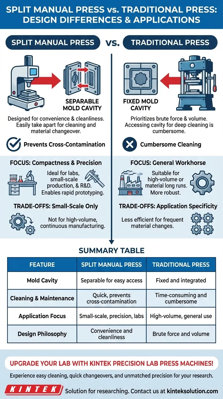 斯普利特手动压力机的设计与传统压力机有何不同？为您的实验室带来精确与便捷 图解指南