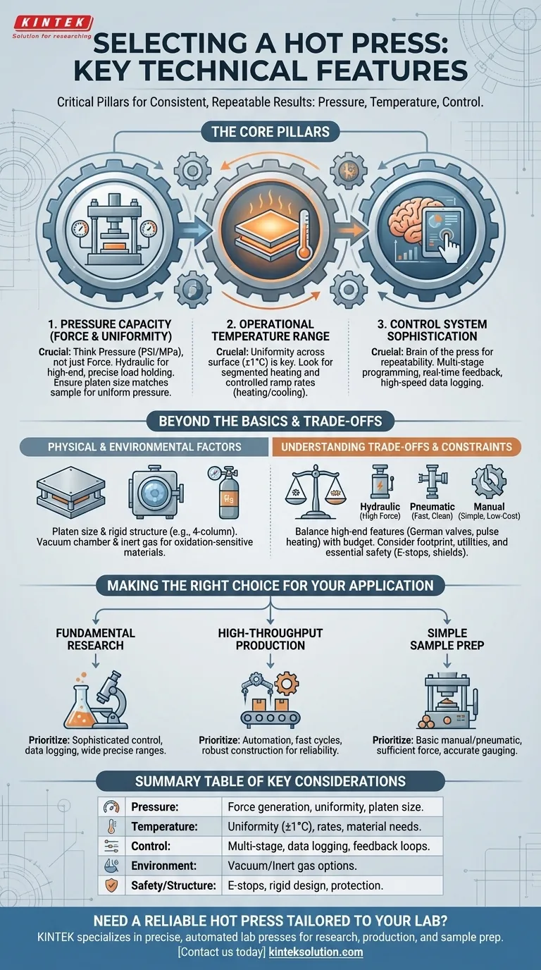 What technical features should be considered when selecting a hot press? Key Factors for Precision and Performance Visual Guide