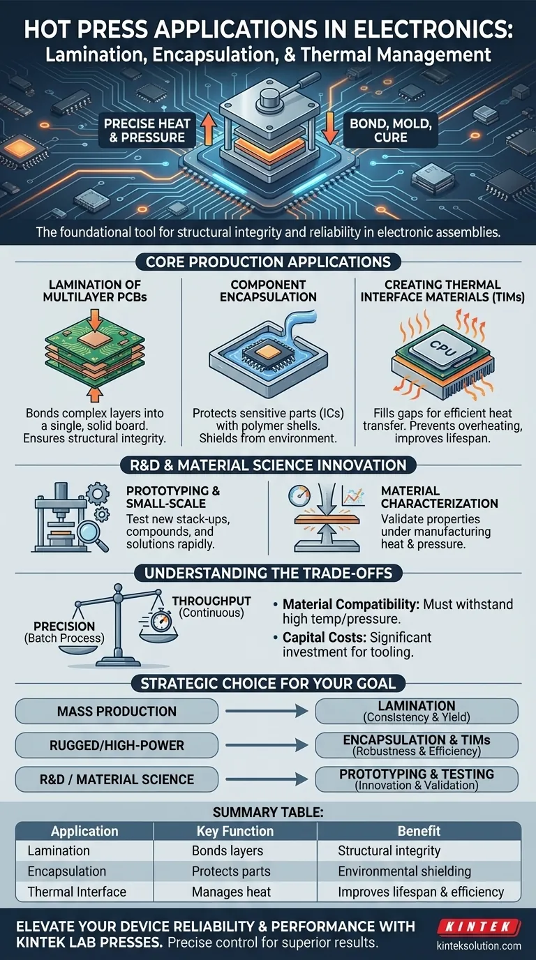 What are some specific applications of hot presses in the electronics industry? Enhance PCB Lamination and Component Protection Visual Guide