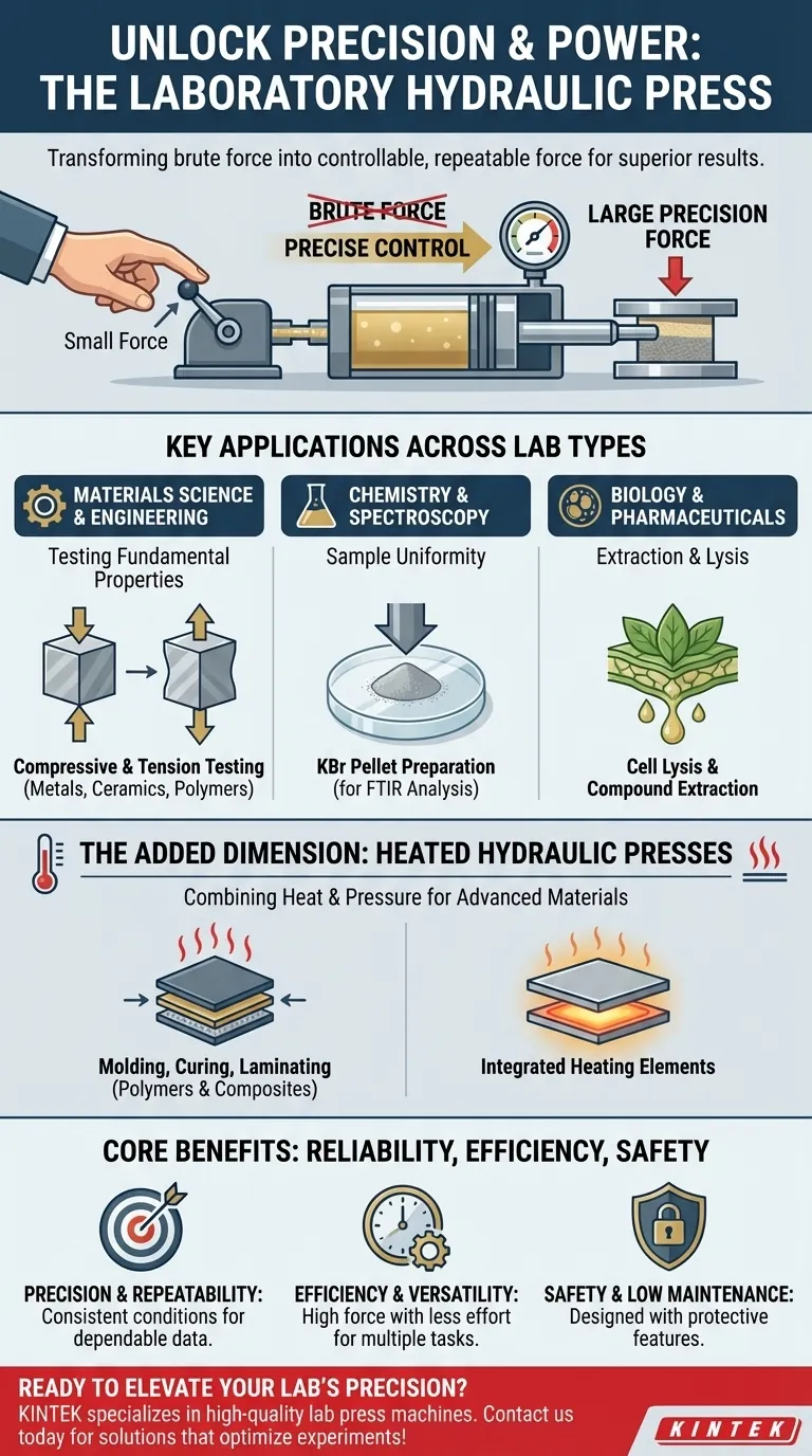 What types of laboratories can benefit from using a hydraulic press? Boost Precision in Materials, Chemistry, and Biology Labs Visual Guide