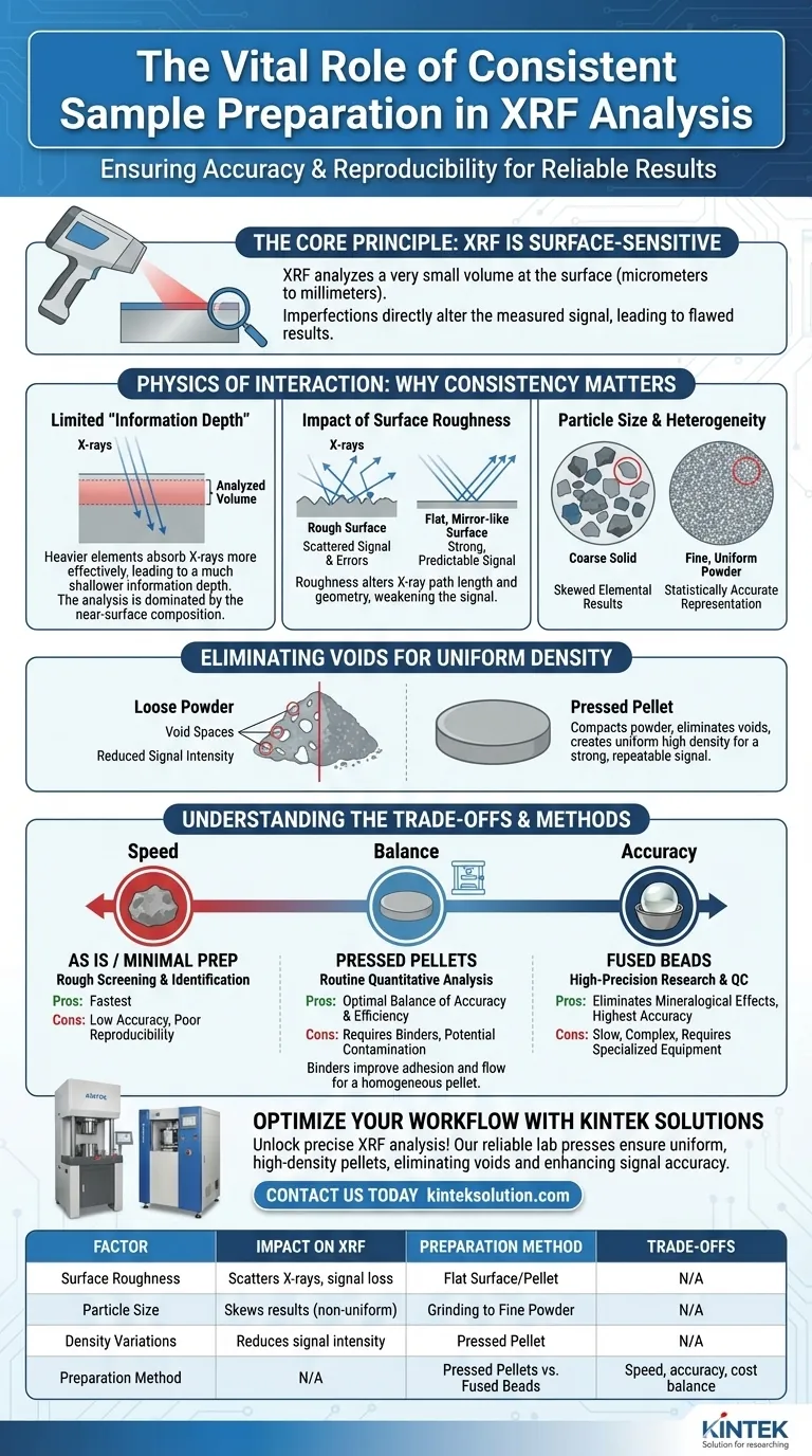 Why is consistent sample preparation important for XRF analysis? Ensure Accurate and Reliable Results Visual Guide