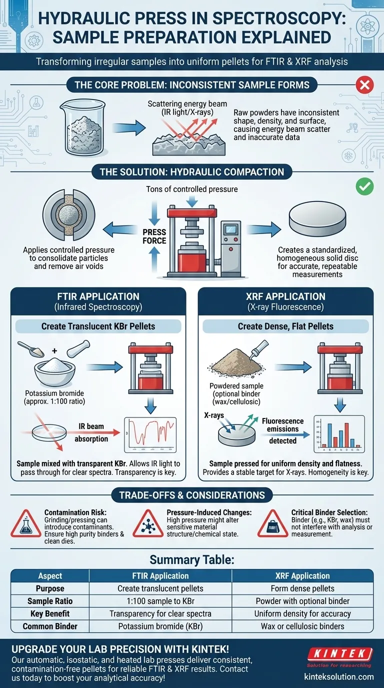 Wie wird eine hydraulische Presse bei der Probenvorbereitung für die Spektroskopie eingesetzt?Genaue und homogene Probenpellets erzielen Visuelle Anleitung