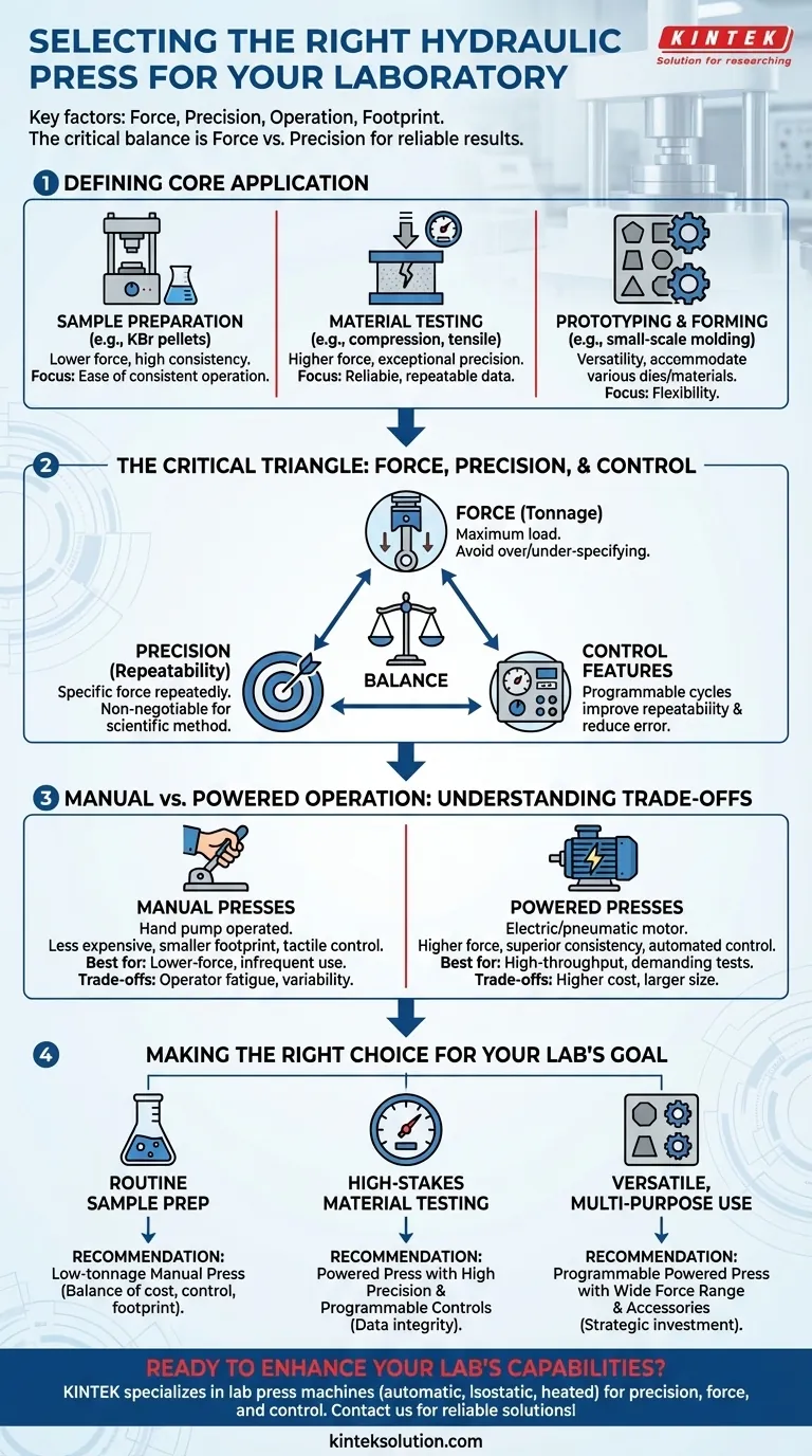 ラボ用油圧プレスを選択する際に考慮すべき要素とは？研究室における精度と効率の確保 ビジュアルガイド