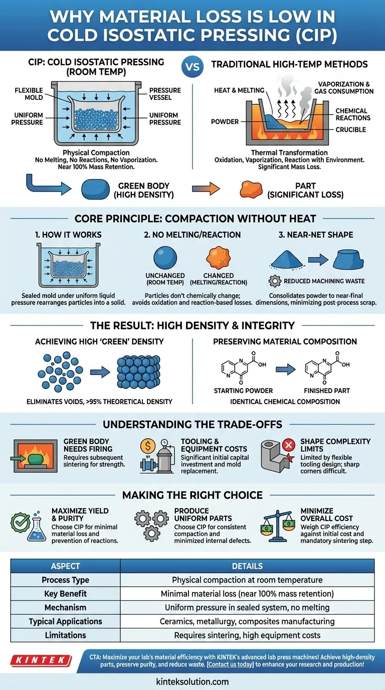 Why is material loss low in cold isostatic pressing? Achieve High Material Yield with CIP Visual Guide