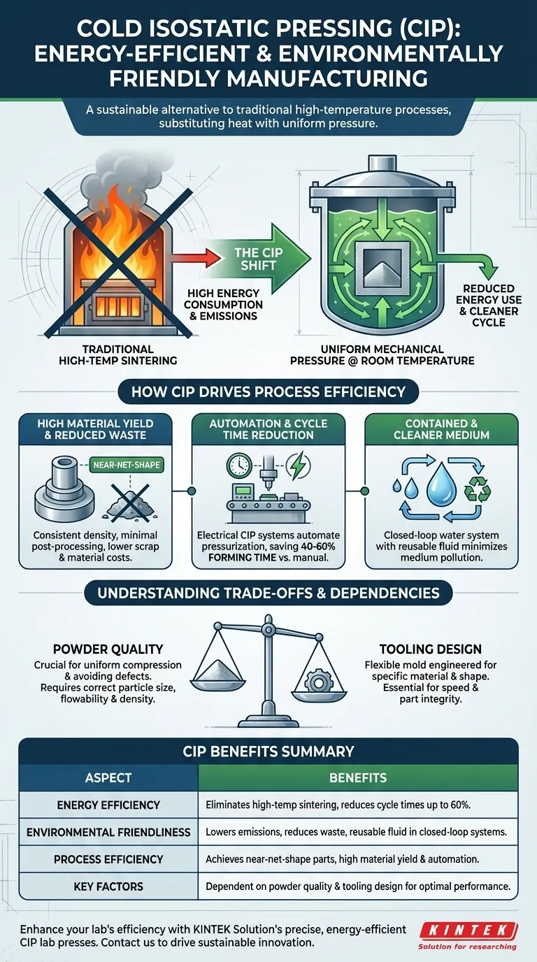 How is cold isostatic pressing energy efficient and environmentally friendly? Unlock Clean, Low-Energy Manufacturing Visual Guide