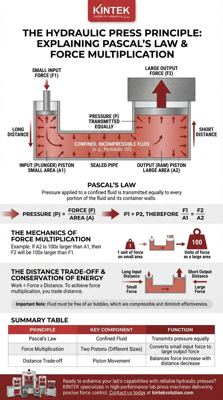 Was ist das Grundprinzip der Funktionsweise einer hydraulischen Presse? Das Pascalsche Gesetz zur Kraftvervielfältigung nutzen Visuelle Anleitung