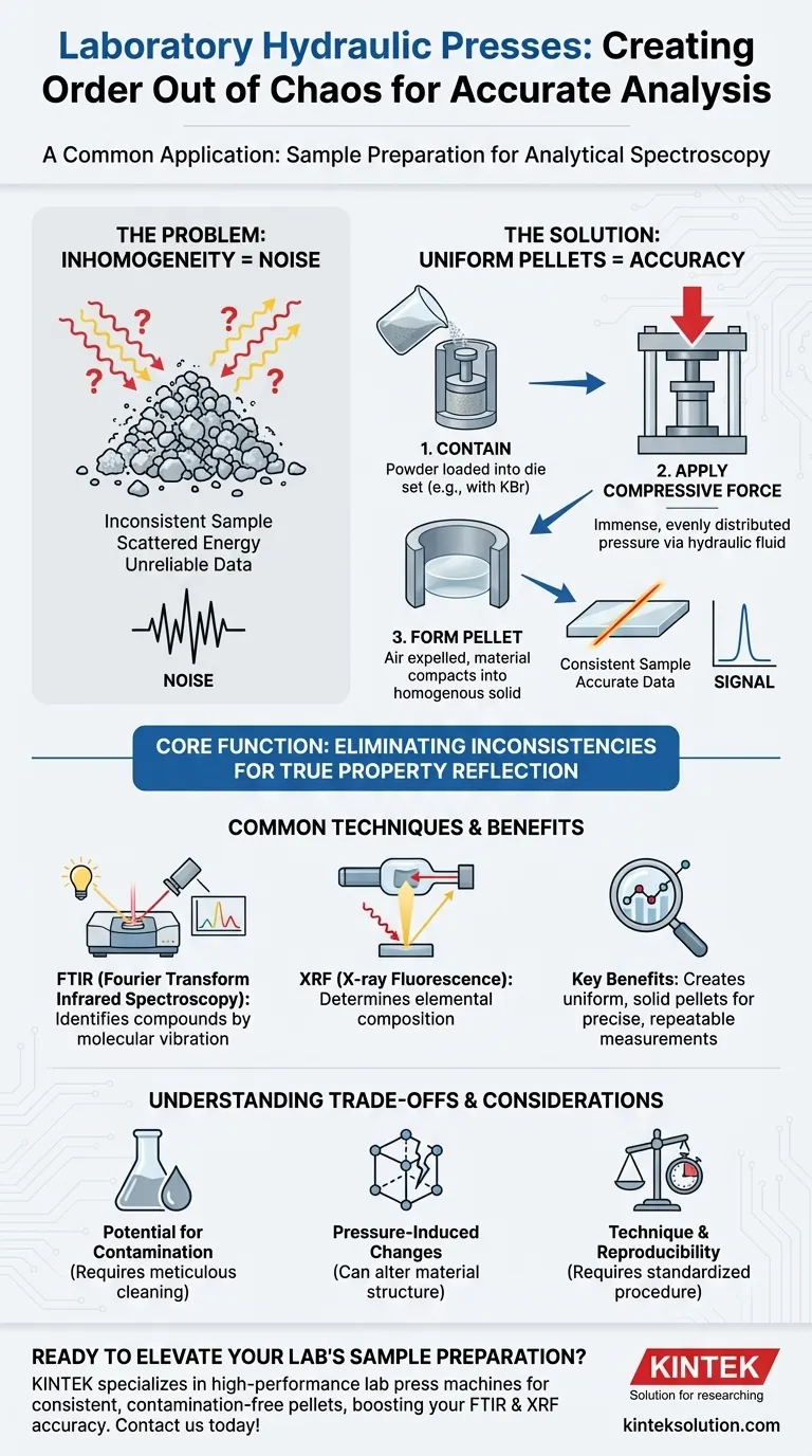 Qual é uma aplicação comum das prensas hidráulicas em laboratórios? Melhorar a preparação de amostras para uma espetroscopia exacta Guia Visual