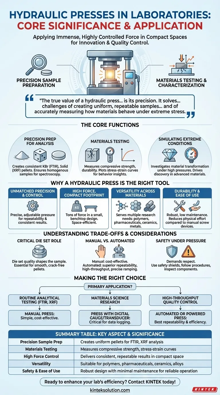 ¿Cuál es la importancia global de las prensas hidráulicas en los laboratorios? Precisión y potencia para su investigación Guía Visual