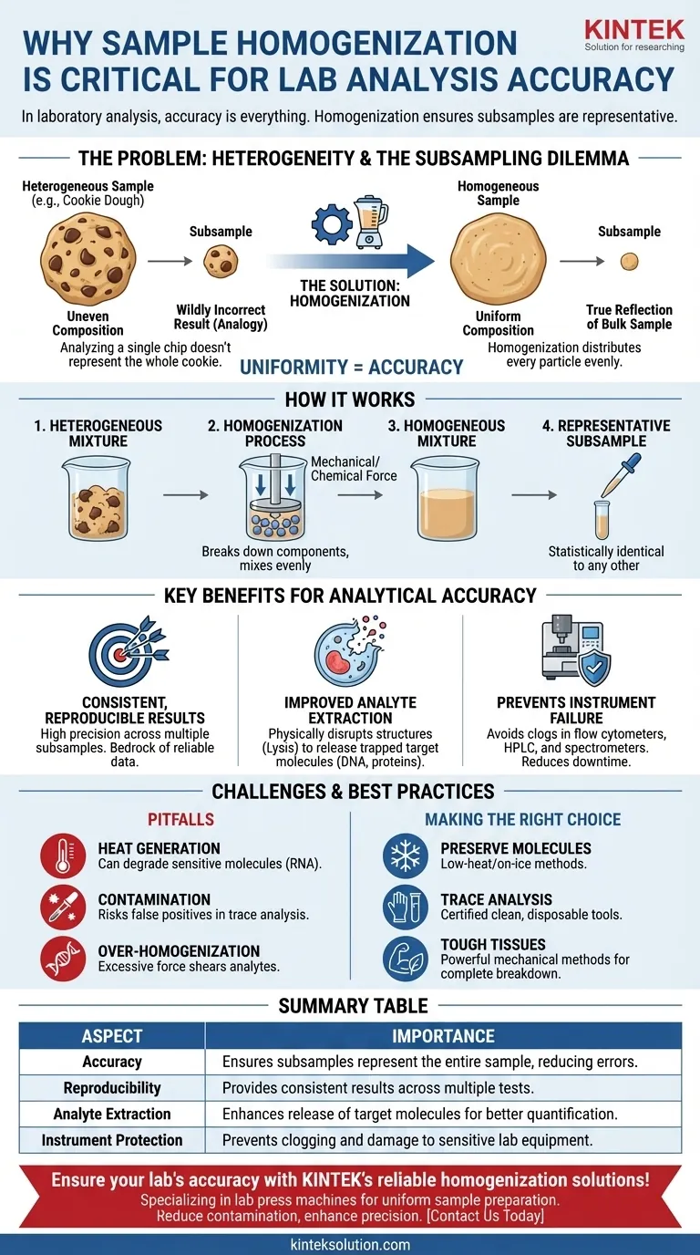 ما أهمية تجانس العينة في التحليل المختبري؟ ضمان نتائج دقيقة وقابلة للتكرار دليل مرئي