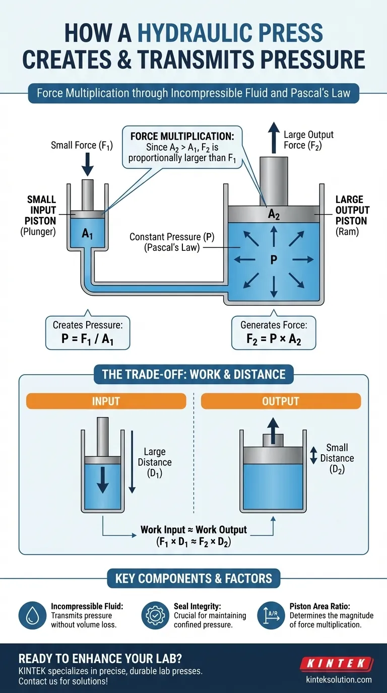 How does a hydraulic press create and transmit pressure? Unlock Force Multiplication Secrets Visual Guide