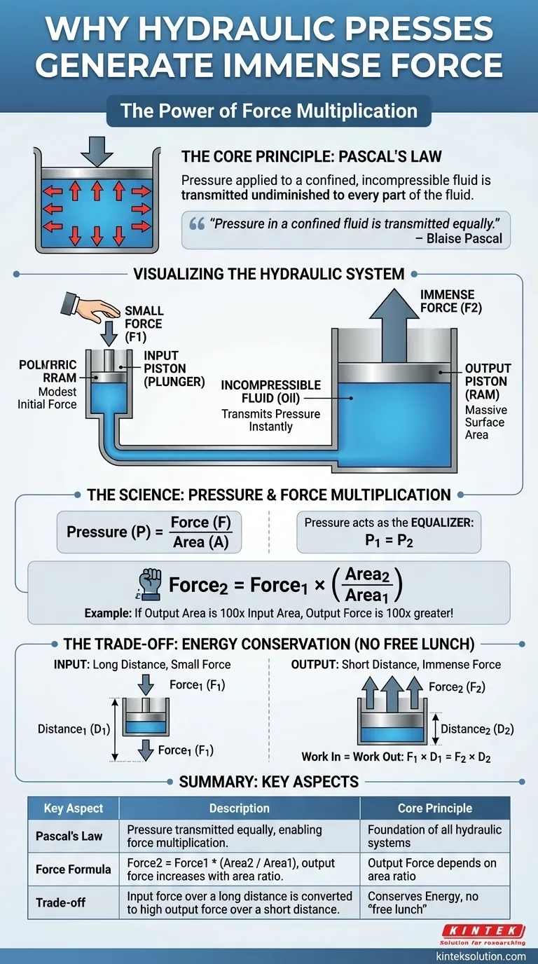 لماذا المكابس الهيدروليكية قادرة على توليد مثل هذه القوى القوية؟ تسخير قانون باسكال للحصول على قوة هائلة دليل مرئي