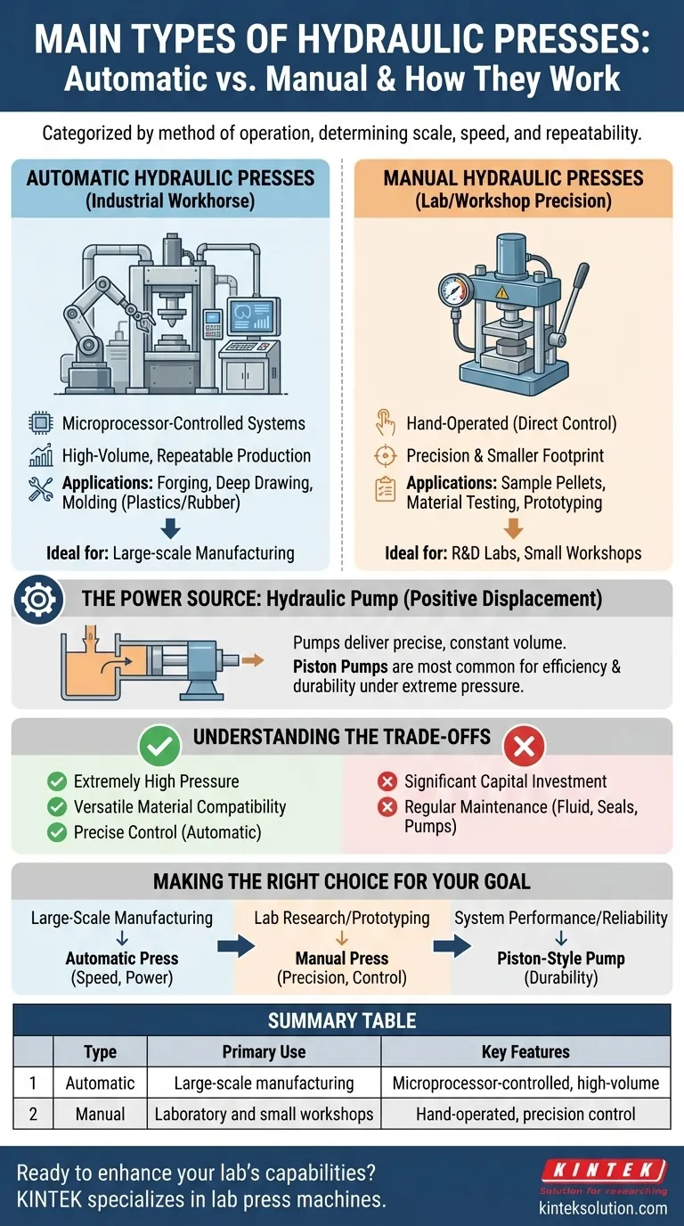 Was sind die wichtigsten Arten von Hydraulikpressen? Wählen Sie die richtige Presse für Ihre Anwendung Visuelle Anleitung