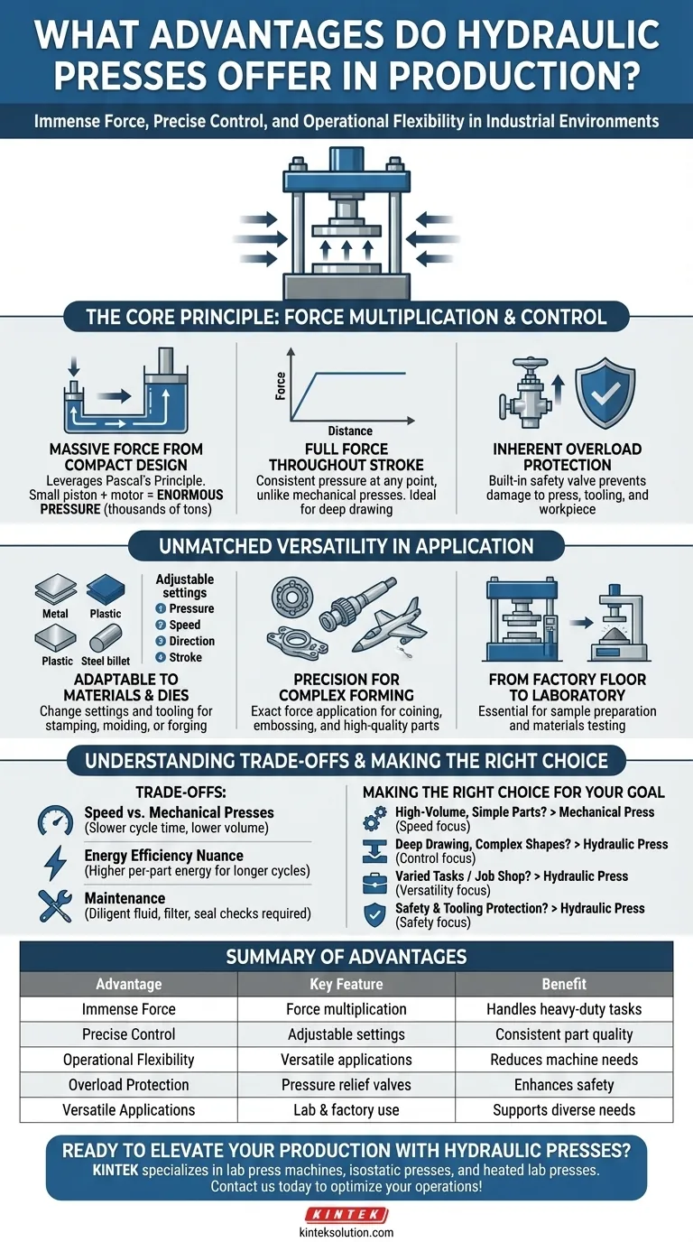 What advantages do hydraulic presses offer in production? Boost Efficiency with Precision and Power Visual Guide