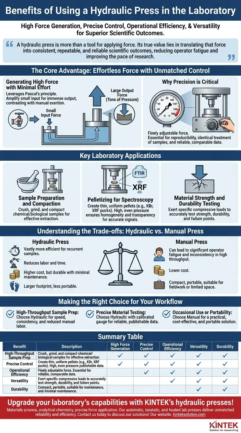 Каковы преимущества использования гидравлического пресса в лаборатории? Повышение эффективности и точности лабораторных работ Визуальное руководство
