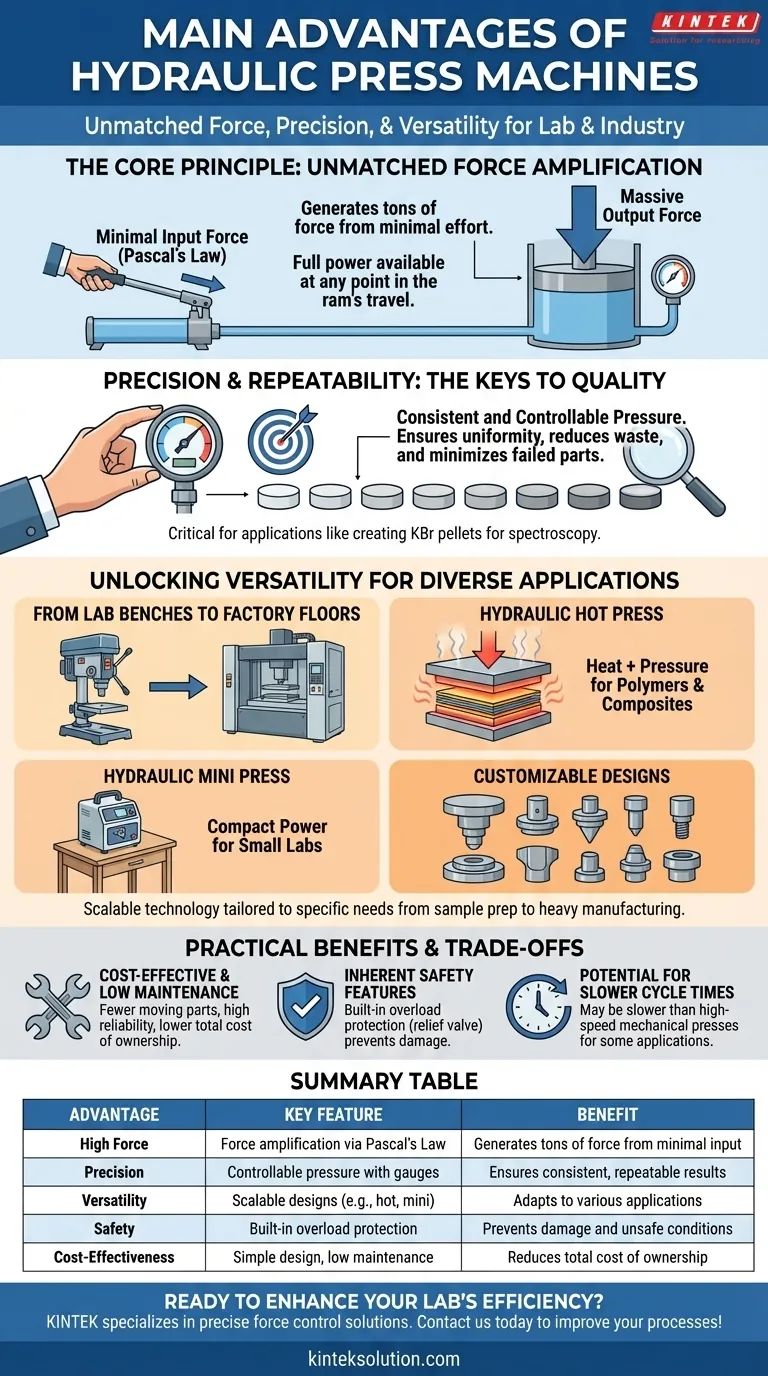 Каковы основные преимущества гидравлических прессов?Мощность, точность и универсальность Визуальное руководство