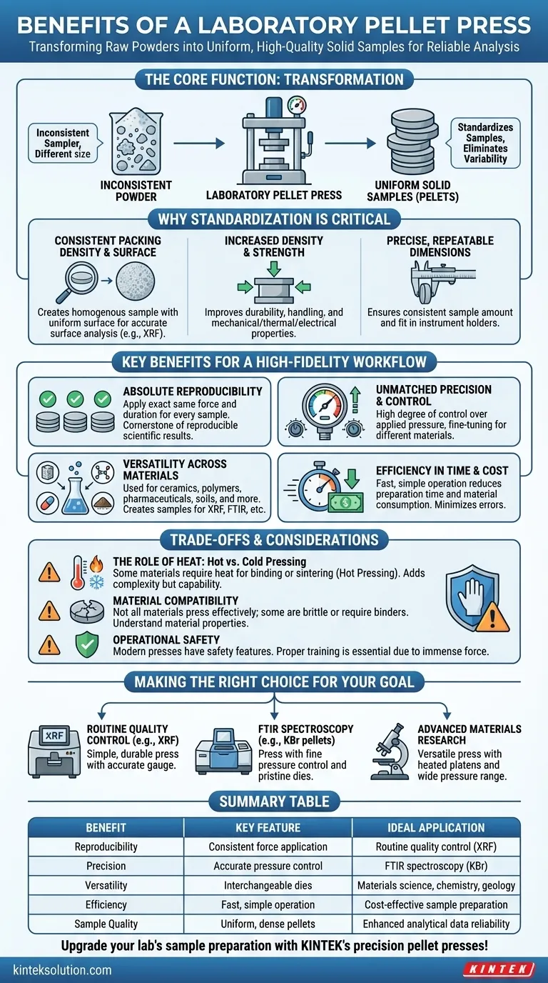 使用实验室压片机有什么好处？提高样品一致性和分析准确性 图解指南