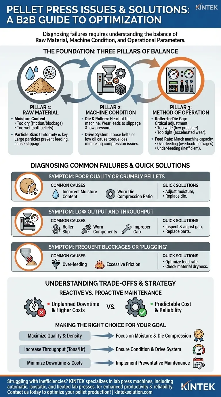 What are common issues with pellet presses and their solutions? Optimize Performance and Reduce Downtime Visual Guide