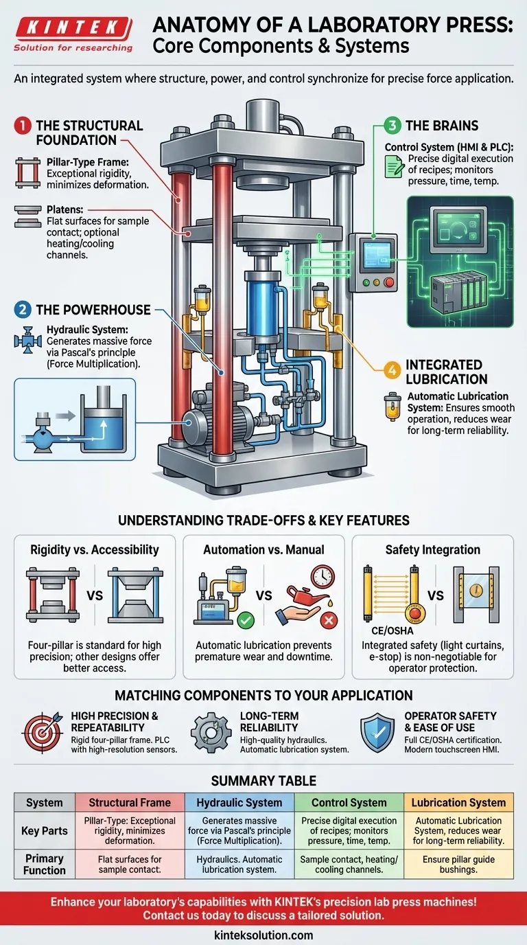 What components are used in the construction of Laboratory Presses? Essential Systems for Precision and Durability Visual Guide