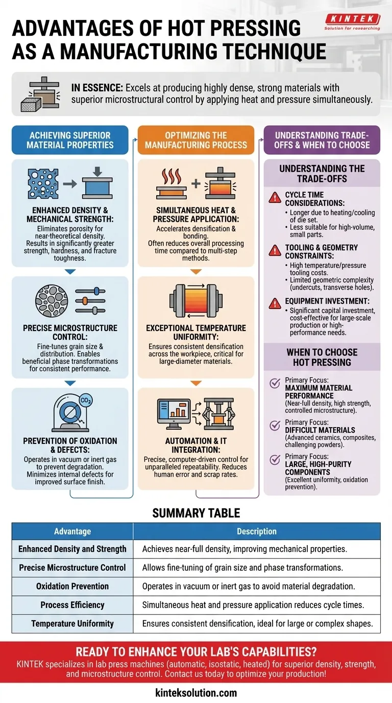 Каковы преимущества горячего прессования? Достижение превосходной плотности и прочности материала Визуальное руководство