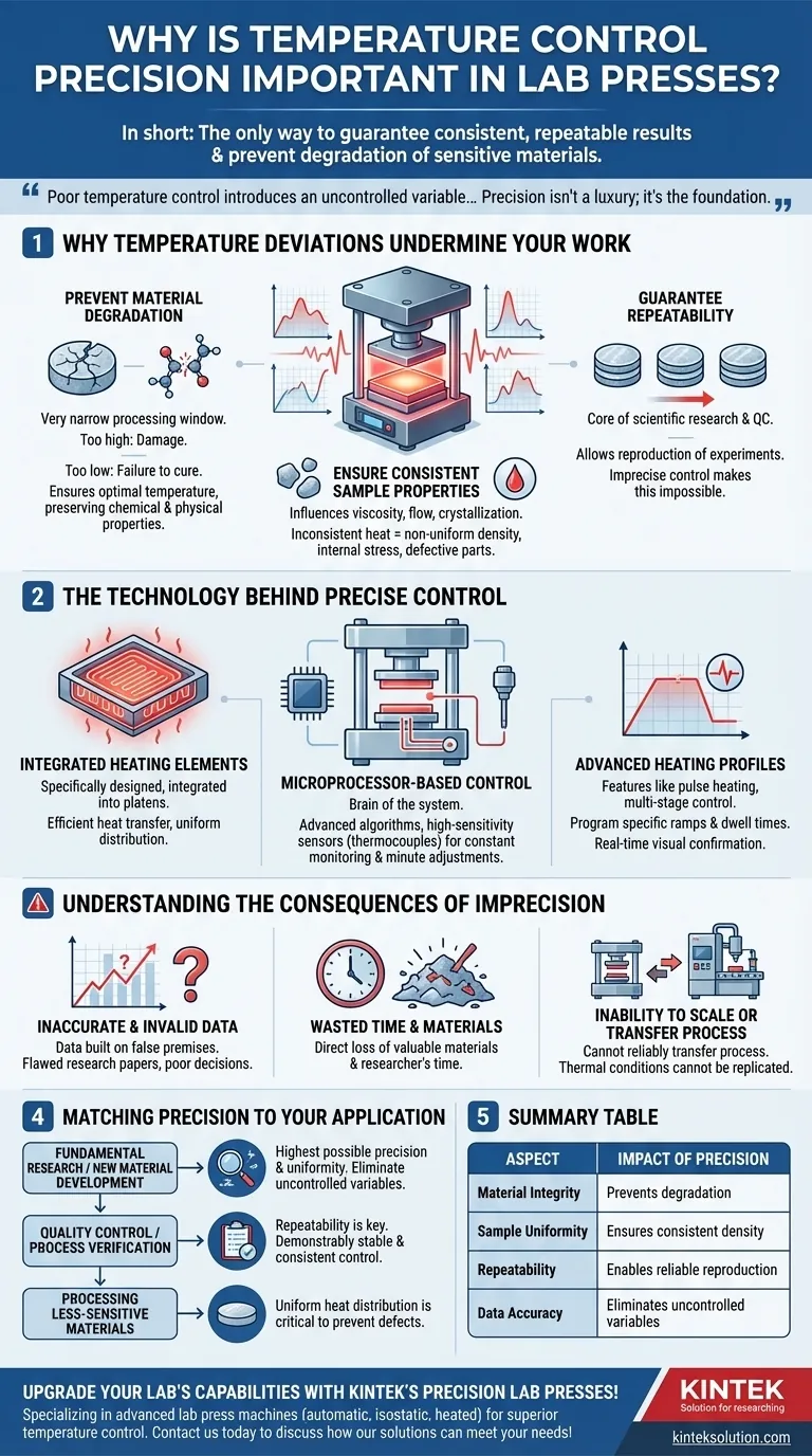实验室压机中温度控制的精度为什么很重要？确保结果一致、可靠 图解指南
